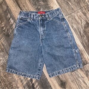Vintage Arizona Boys Cargo Denim Blue Jeans Shorts Size 8 Regular 8” Inseam